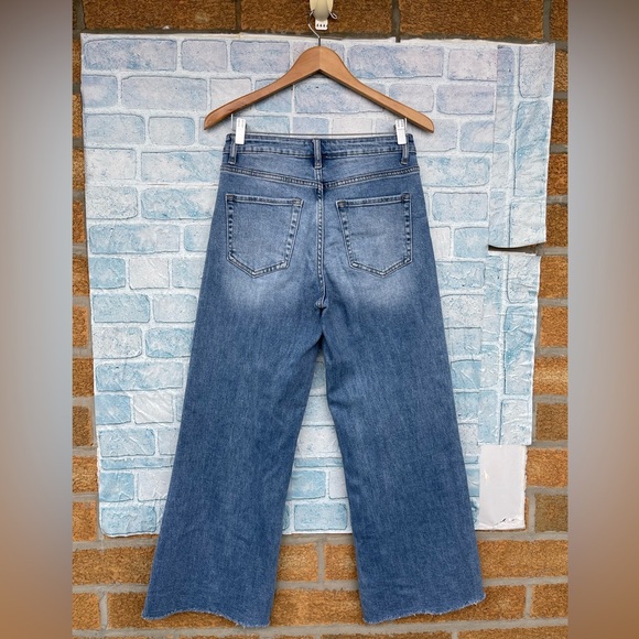 BAYEAS High -Rise Wide Leg Jeans with Frayed Hem size 28 - Picture 6 of 9